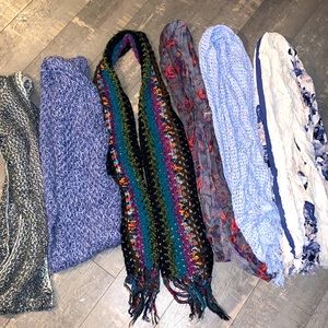 6 beautiful scarves - two infinity scarves